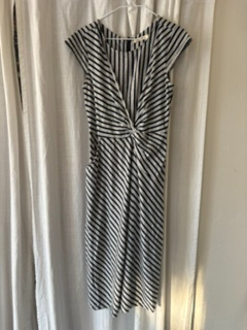 Cotton Striped Midi-Dress